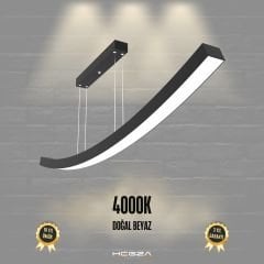 FRECCIA - Modern LED Avize Siyah Kasa - 4000K - Gün Işığı