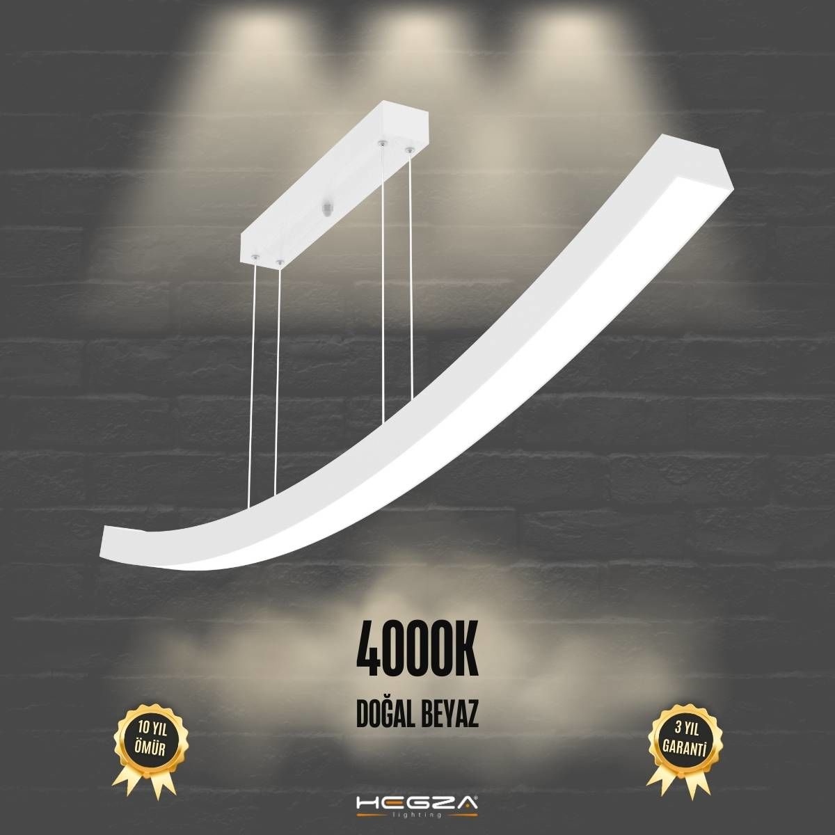 FRECCIA - Modern LED Avize Beyaz Kasa - 4000K - Gün Işığı