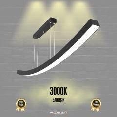 FRECCIA - Modern LED Avize Siyah Kasa - 3000K - Sarı Işık