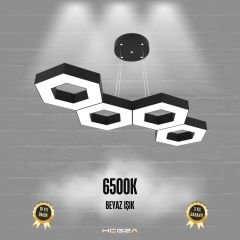 CATENA-DUO - Modern Endirekt LED Avize Siyah Kasa - 6500K - Beyaz Işık