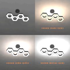 CATENA-DUO - Modern Endirekt LED Avize Siyah Kasa - 4000K - Gün Işığı