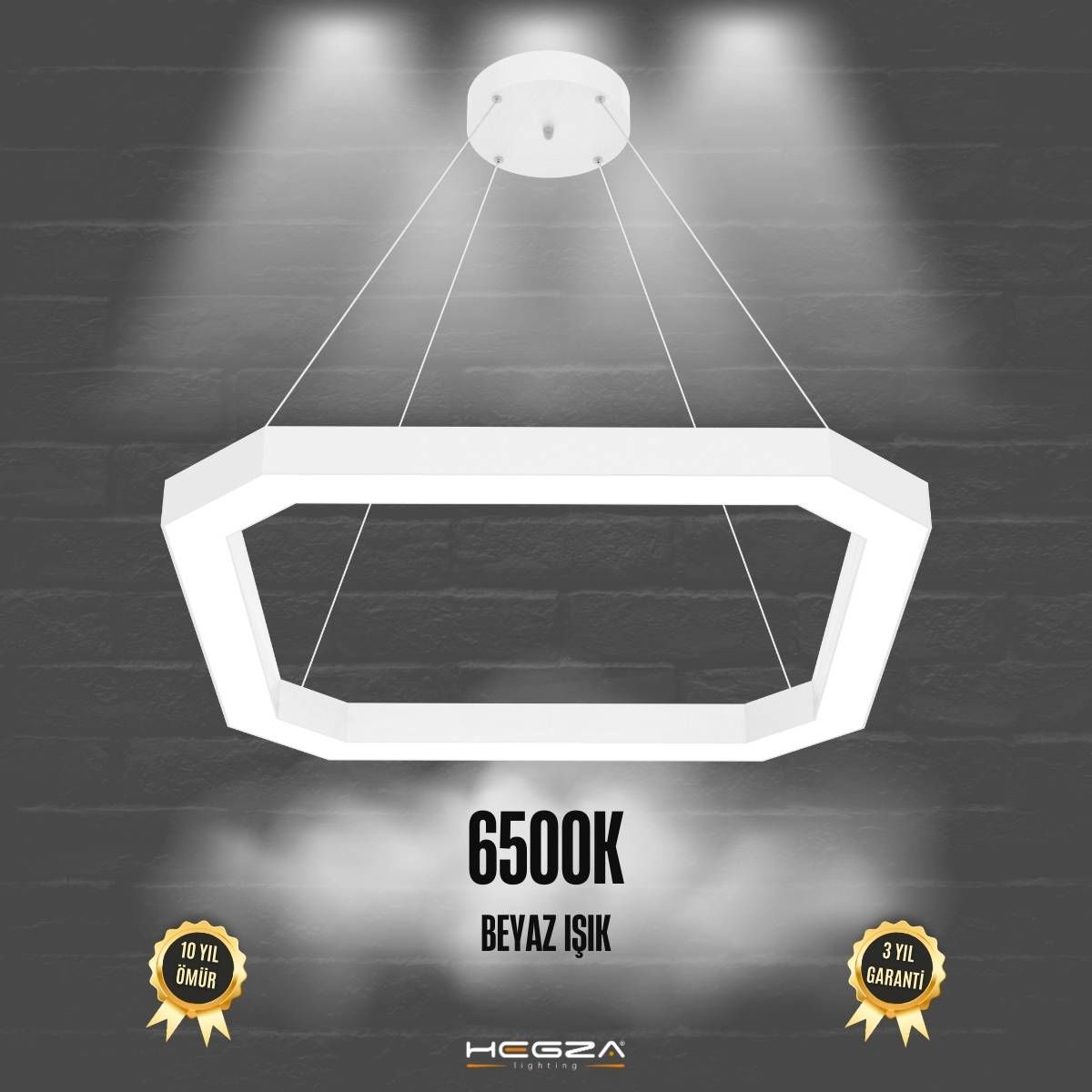 BAGEL-DUO - Modern Endirekt LED Avize Beyaz Kasa - 6500K - Beyaz Işık