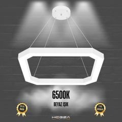 BAGEL-DUO - Modern Endirekt LED Avize Beyaz Kasa - 6500K - Beyaz Işık