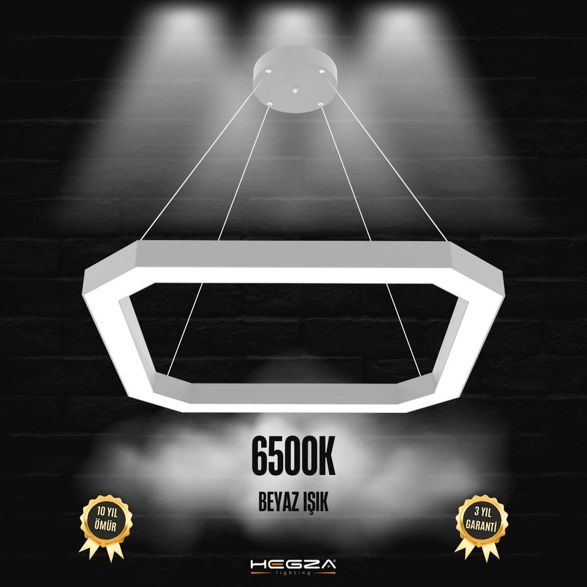 BAGEL-DUO - Modern Endirekt LED Avize Gri Kasa - 6500K - Beyaz Işık