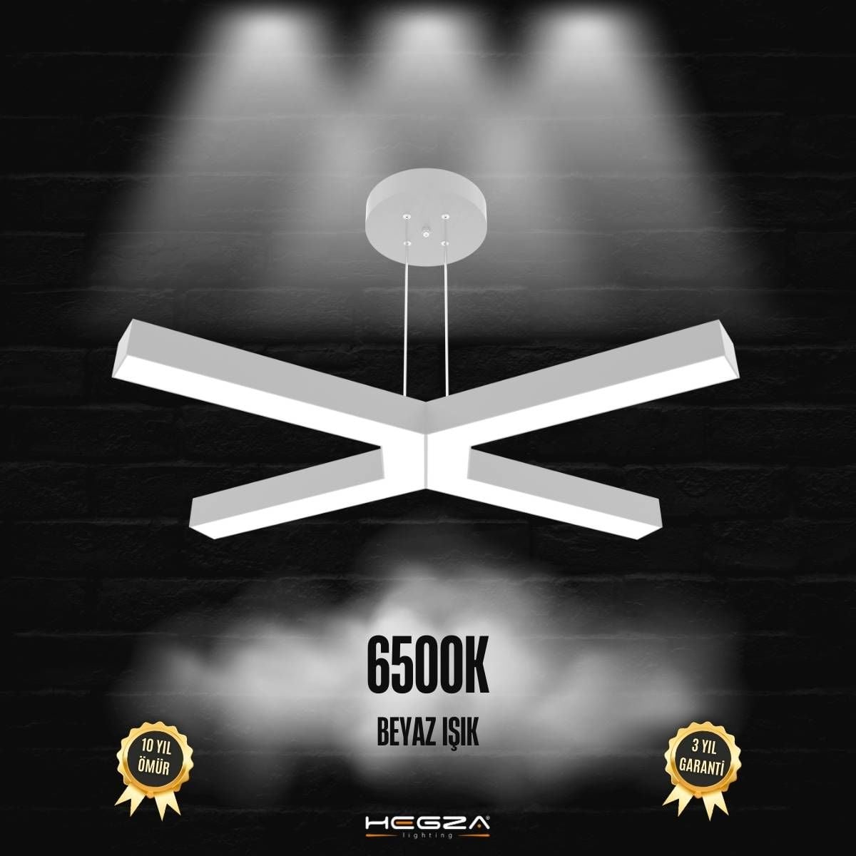 BAMBINO-DUO - Modern Endirekt LED Avize Gri Kasa - 6500K - Beyaz Işık