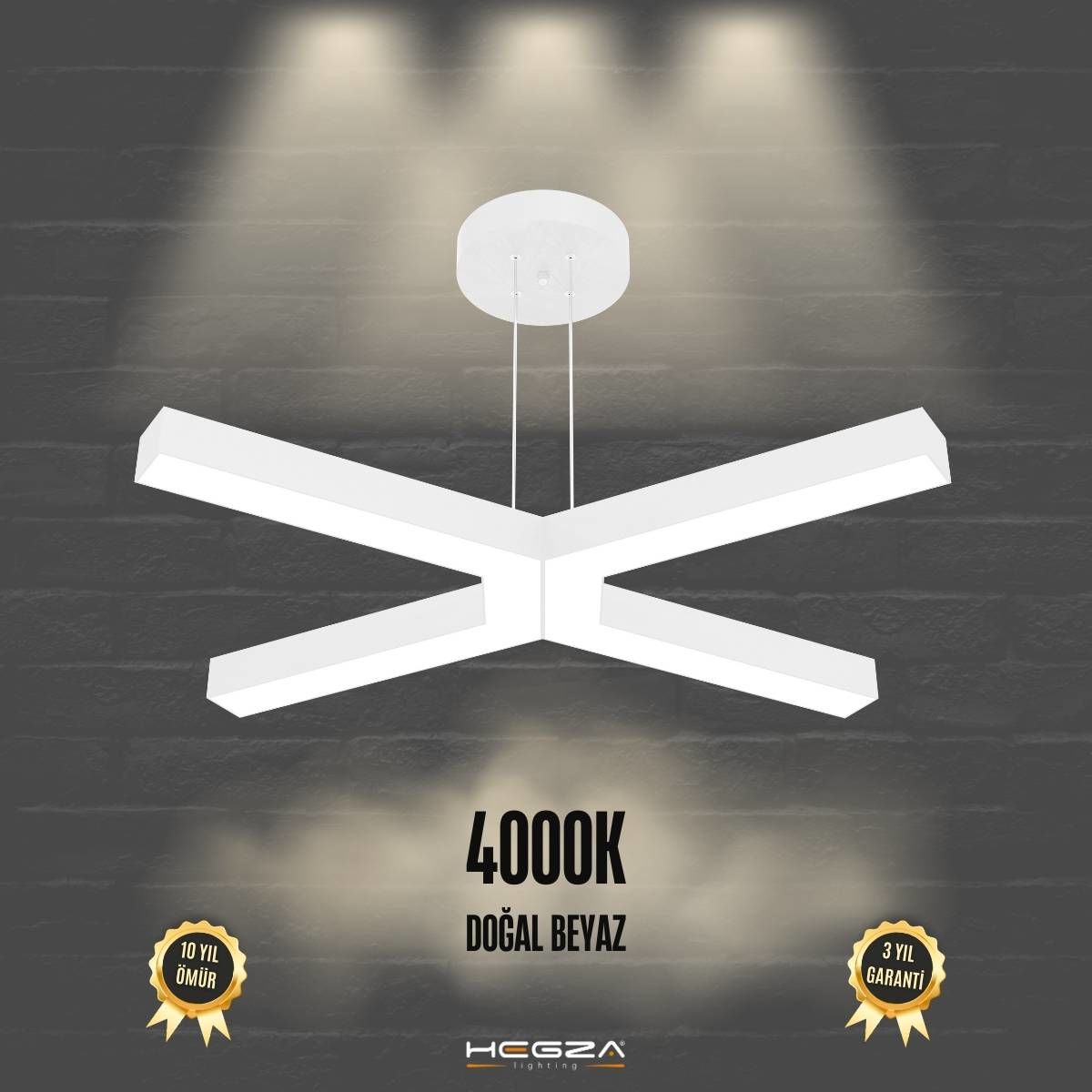 BAMBINO-DUO - Modern Endirekt LED Avize Beyaz Kasa - 4000K - Gün Işığı