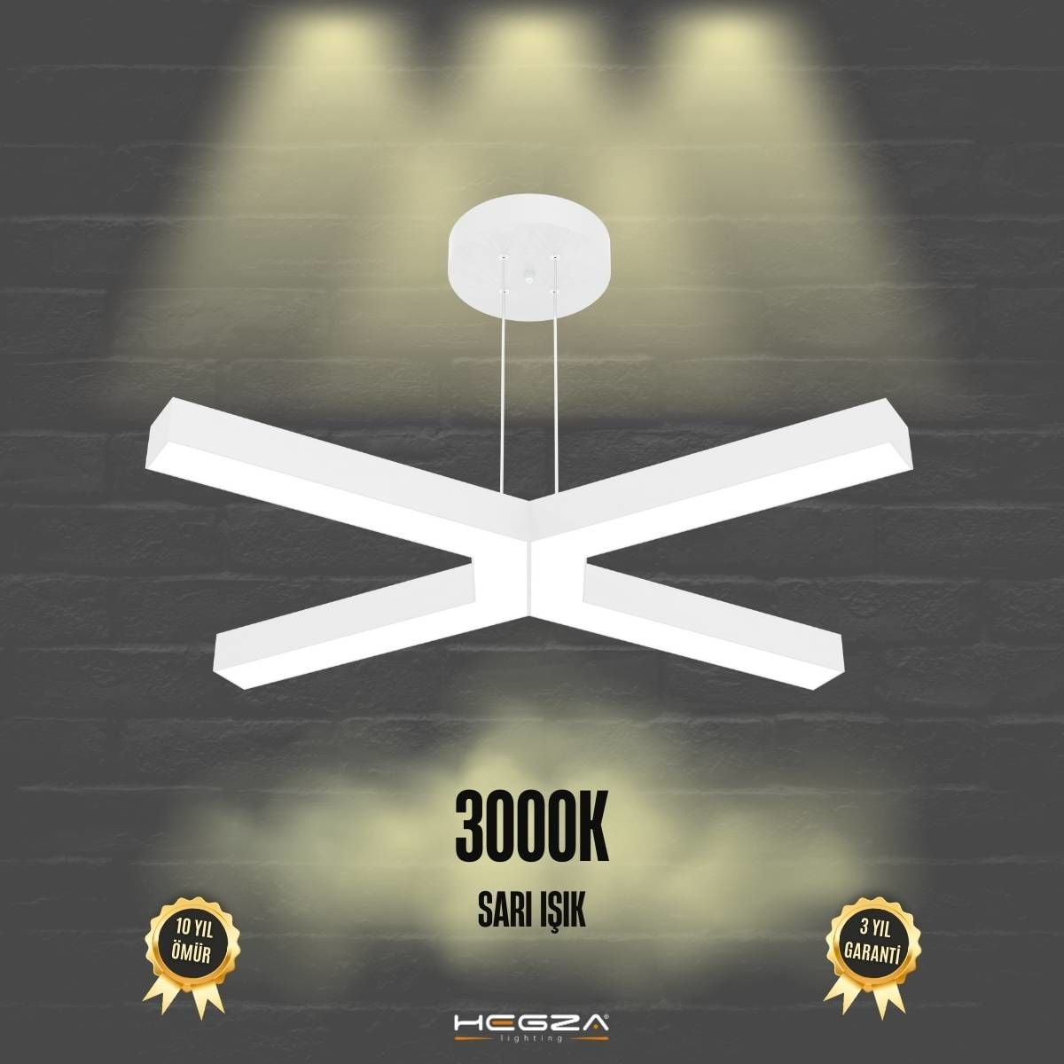 BAMBINO-DUO - Modern Endirekt LED Avize Beyaz Kasa - 3000K - Sarı Işık