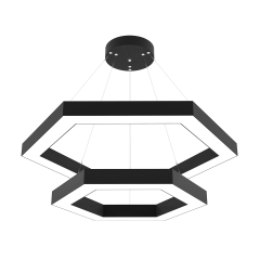 HEXAGON-PİRAMİT-DUO - Modern Endirekt LED Avize Siyah Kasa - 6500K - Beyaz Işık