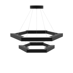 HEXAGON-PİRAMİT-DUO - Modern Endirekt LED Avize Gri Kasa - 4000K - Gün Işığı