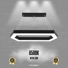 JOYA-DUO - Modern Endirekt LED Avize Siyah Kasa - 6500K - Beyaz Işık