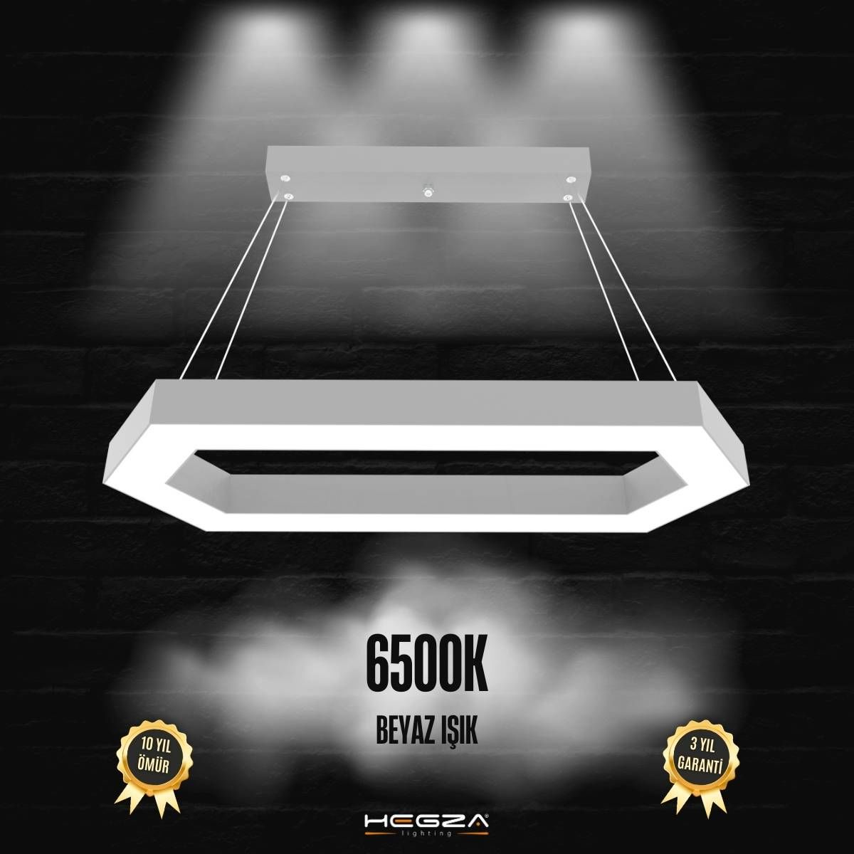 JOYA-DUO - Modern Endirekt LED Avize Gri Kasa - 6500K - Beyaz Işık