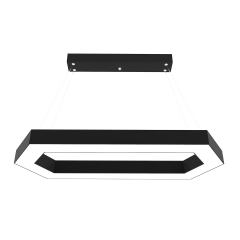 JOYA-DUO - Modern Endirekt LED Avize Siyah Kasa - 4000K - Gün Işığı