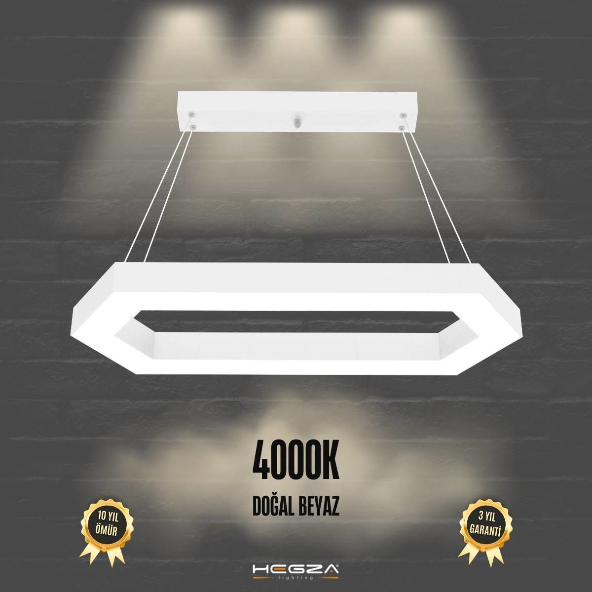 JOYA-DUO - Modern Endirekt LED Avize Beyaz Kasa - 4000K - Gün Işığı