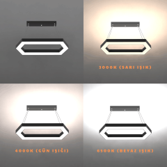 JOYA-DUO - Modern Endirekt LED Avize Gri Kasa - 4000K - Gün Işığı