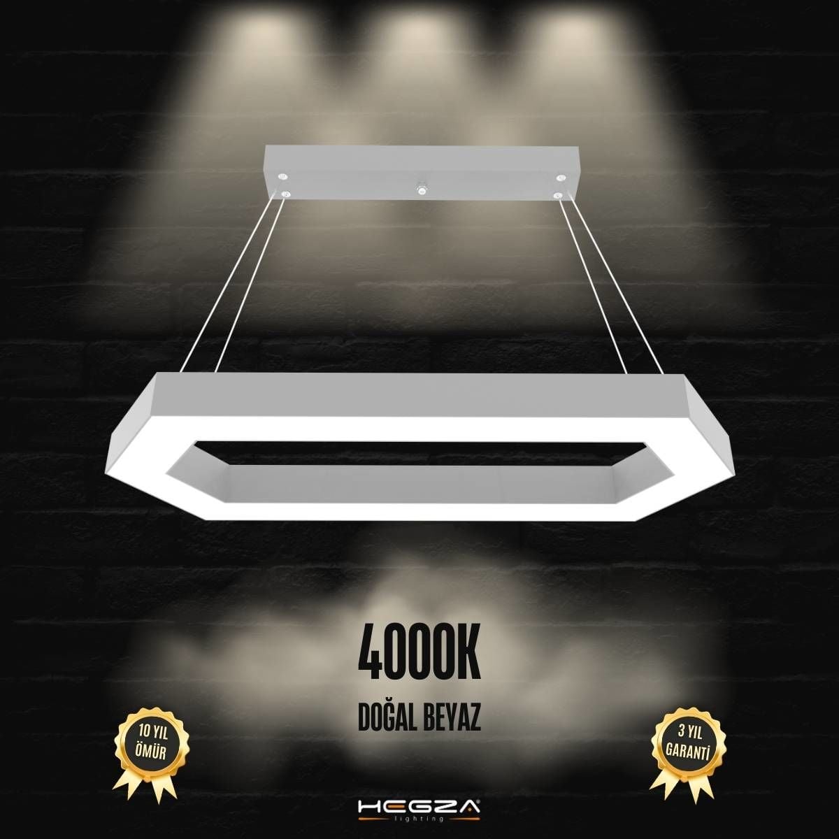 JOYA-DUO - Modern Endirekt LED Avize Gri Kasa - 4000K - Gün Işığı