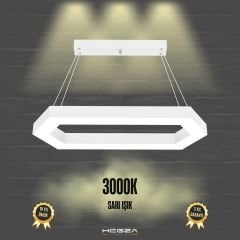 JOYA-DUO - Modern Endirekt LED Avize Beyaz Kasa - 3000K - Sarı Işık