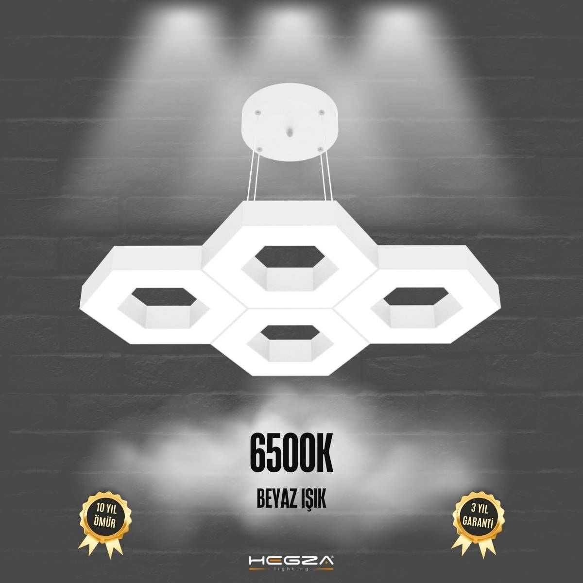 STELLA-DUO - Modern Endirekt LED Avize Beyaz Kasa - 6500K - Beyaz Işık