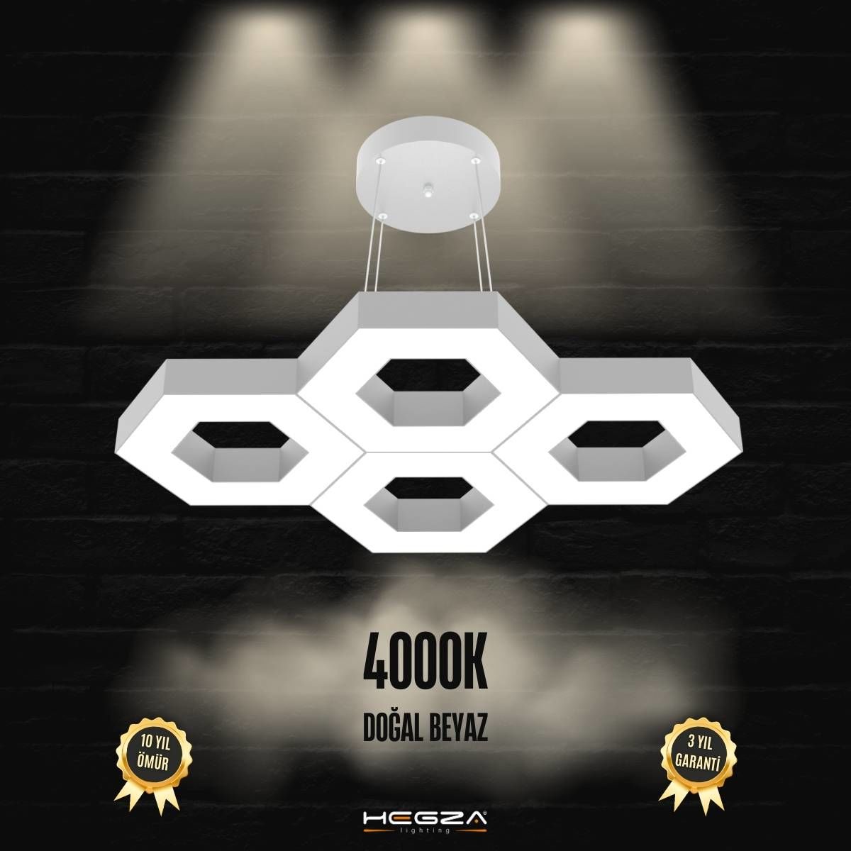 STELLA-DUO - Modern Endirekt LED Avize Gri Kasa - 4000K - Gün Işığı