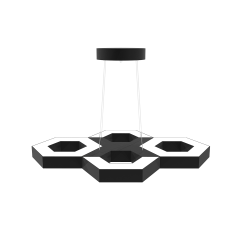 STELLA-DUO - Modern Endirekt LED Avize Siyah Kasa - 3000K - Sarı Işık