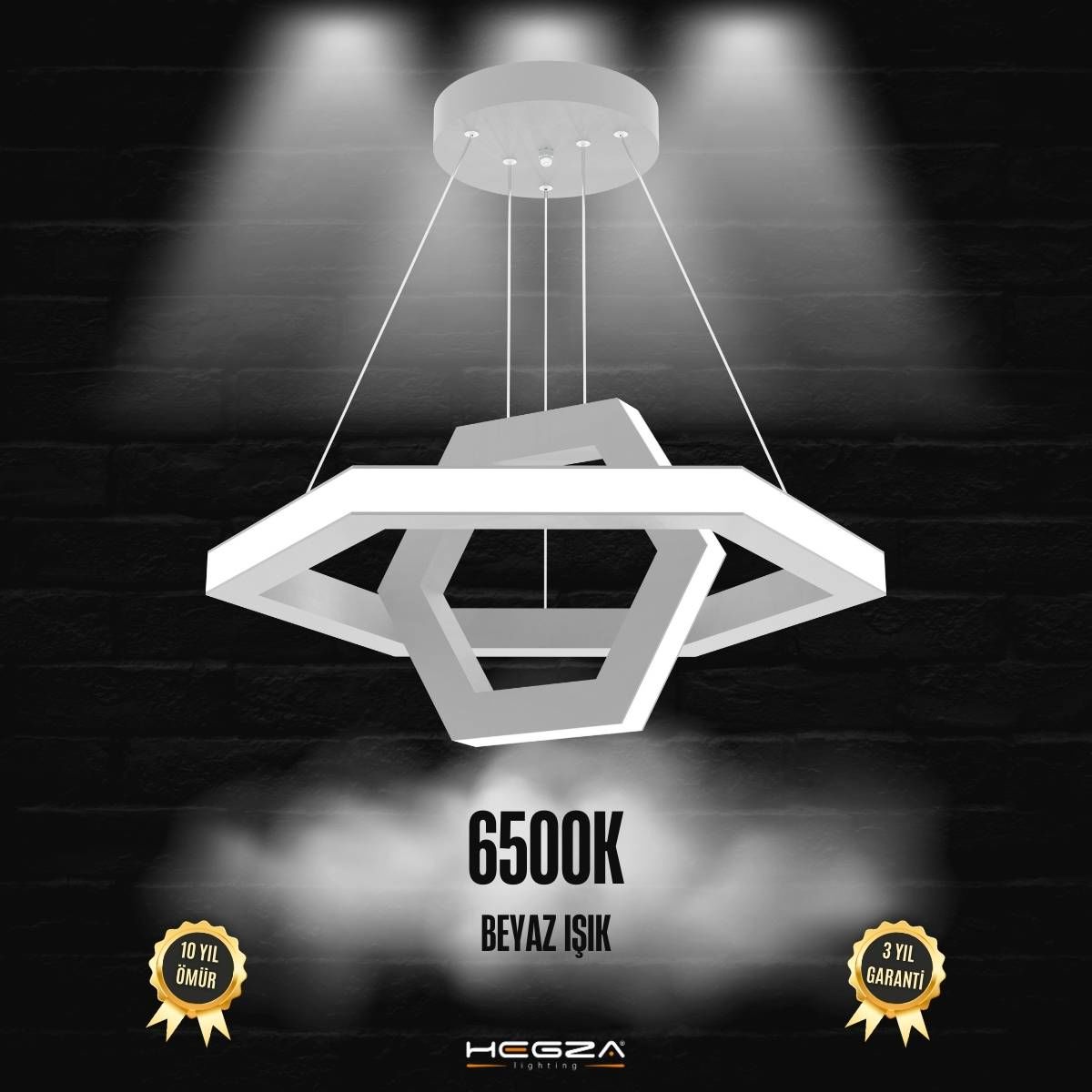 CICLO - Modern LED Avize Gri Kasa - 6500K - Beyaz Işık