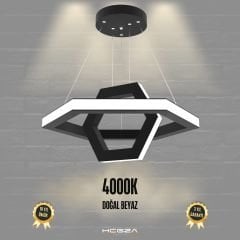 CICLO - Modern LED Avize Siyah Kasa - 4000K - Gün Işığı