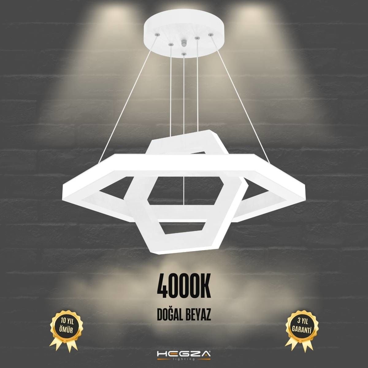 CICLO - Modern LED Avize Beyaz Kasa - 4000K - Gün Işığı