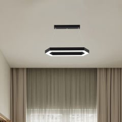 JOYA - Modern LED Avize Siyah Kasa - 6500K - Beyaz Işık