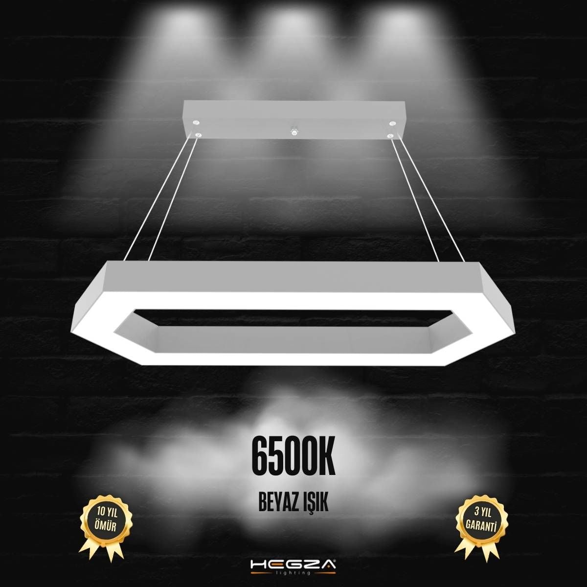 JOYA - Modern LED Avize Gri Kasa - 6500K - Beyaz Işık