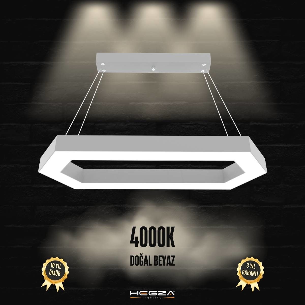 JOYA - Modern LED Avize Gri Kasa - 4000K - Gün Işığı