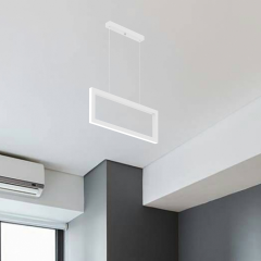 MESA - Modern LED Avize Siyah Kasa - 6500K - Beyaz Işık