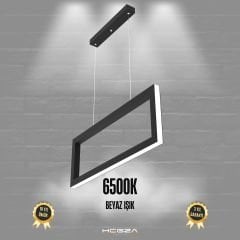 MESA - Modern LED Avize Siyah Kasa - 6500K - Beyaz Işık
