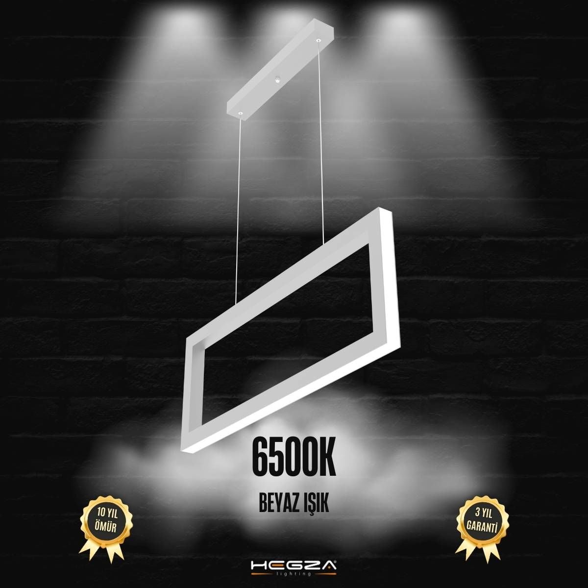 MESA - Modern LED Avize Gri Kasa - 6500K - Beyaz Işık