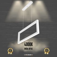MESA - Modern LED Avize Beyaz Kasa - 4000K - Gün Işığı