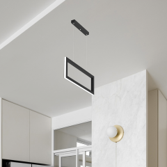 MESA - Modern LED Avize Siyah Kasa - 3000K - Sarı Işık