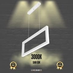 MESA - Modern LED Avize Beyaz Kasa - 3000K - Sarı Işık