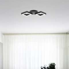 ALATO - Plafonyer LED Avize Siyah Kasa - 6500K - Beyaz Işık