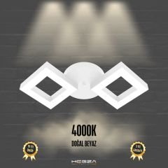 ALATO - Plafonyer LED Avize Beyaz Kasa - 4000K - Gün Işığı