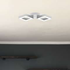 ALATO - Plafonyer LED Avize Gri Kasa - 3000K - Sarı Işık