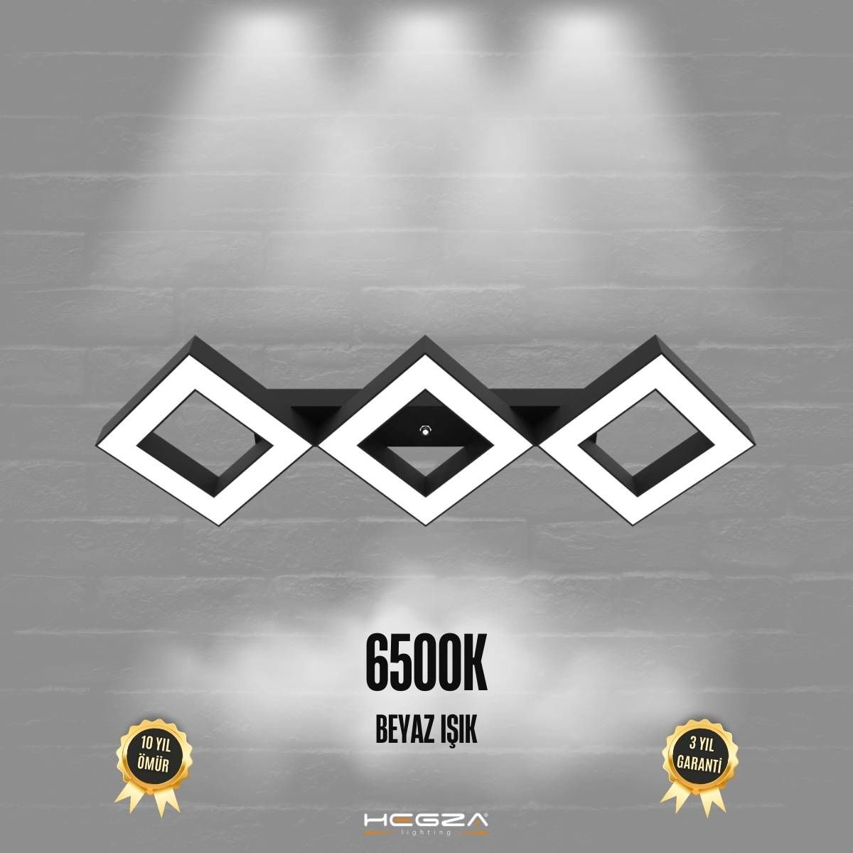 AMIGO - Plafonyer LED Avize Siyah Kasa - 6500K - Beyaz Işık