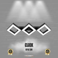 AMIGO - Plafonyer LED Avize Siyah Kasa - 6500K - Beyaz Işık