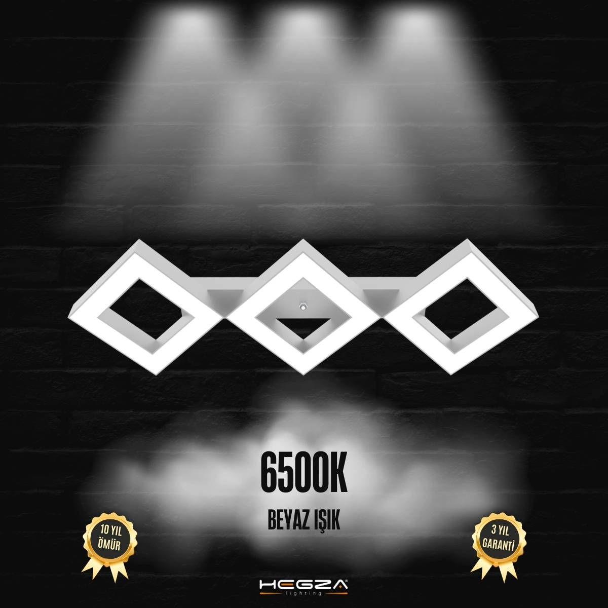 AMIGO - Plafonyer LED Avize Gri Kasa - 6500K - Beyaz Işık