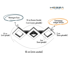 AMIGO - Plafonyer LED Avize Gri Kasa - 4000K - Gün Işığı
