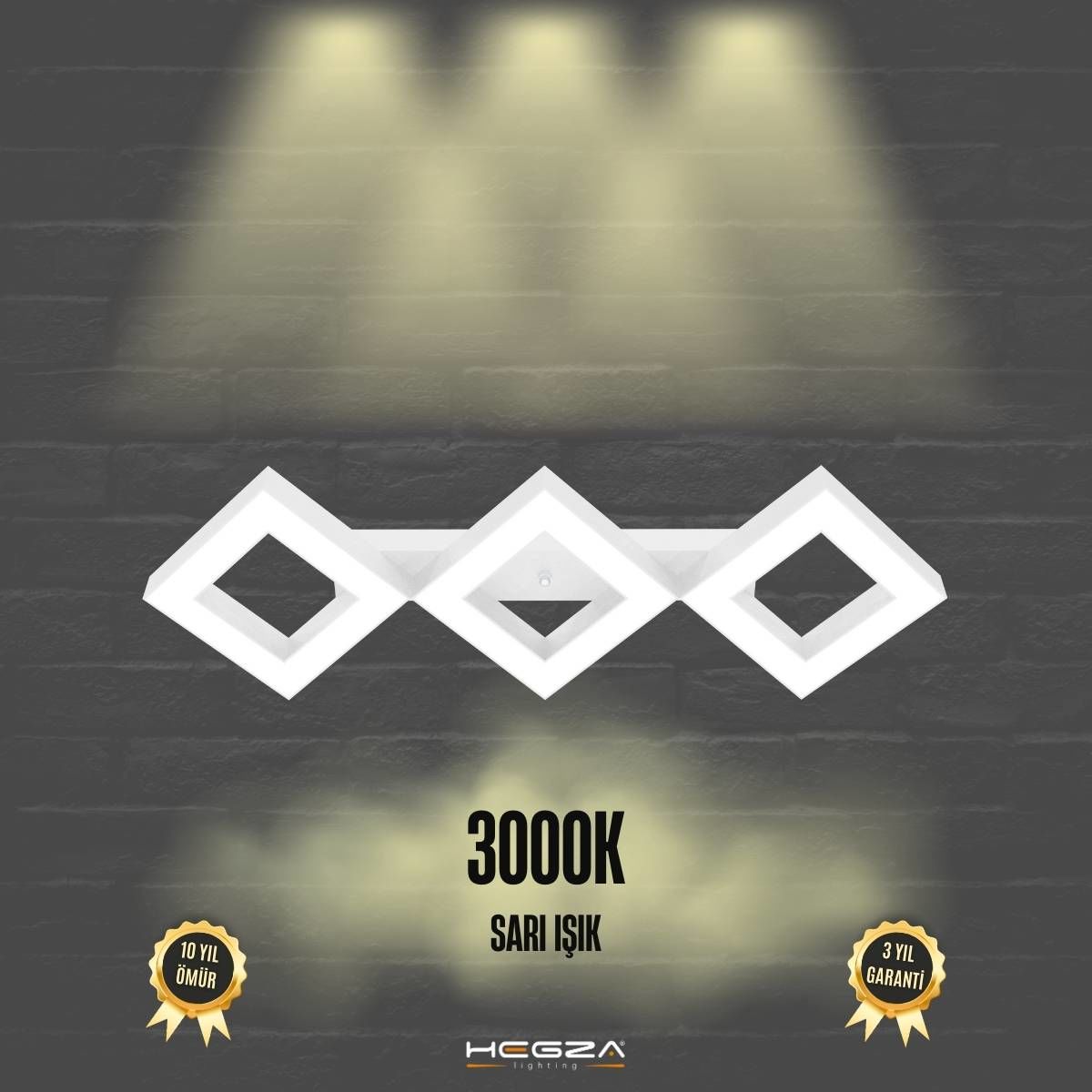 AMIGO - Plafonyer LED Avize Beyaz Kasa - 3000K - Sarı Işık