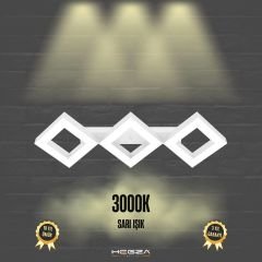 AMIGO - Plafonyer LED Avize Beyaz Kasa - 3000K - Sarı Işık