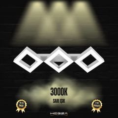 AMIGO - Plafonyer LED Avize Gri Kasa - 3000K - Sarı Işık