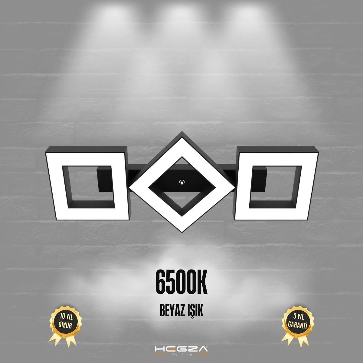 COMPAGNO - Plafonyer LED Avize Siyah Kasa - 6500K - Beyaz Işık