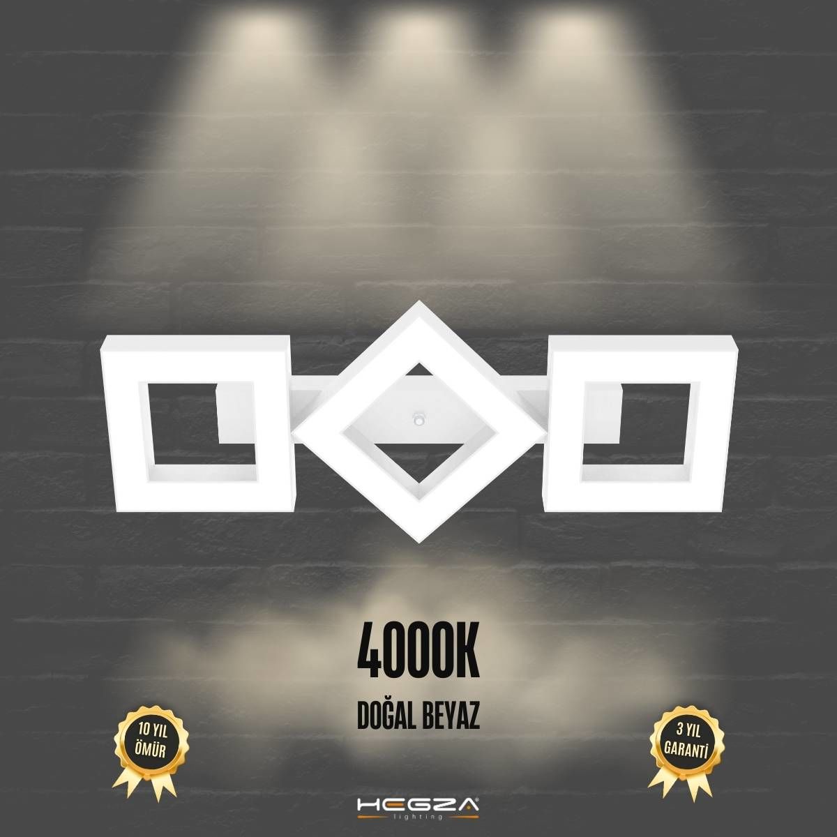 COMPAGNO - Plafonyer LED Avize Beyaz Kasa - 4000K - Gün Işığı