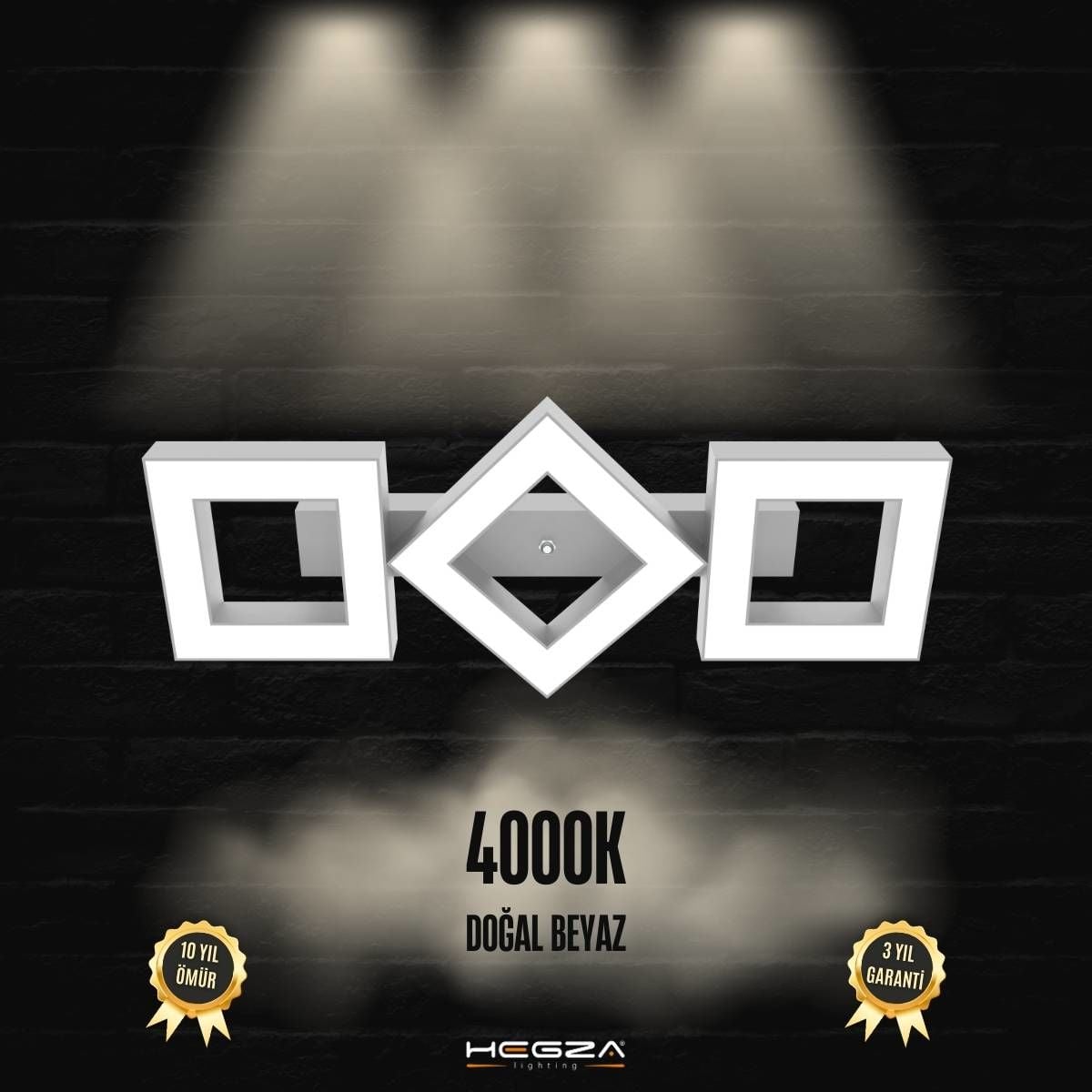 COMPAGNO - Plafonyer LED Avize Gri Kasa - 4000K - Gün Işığı