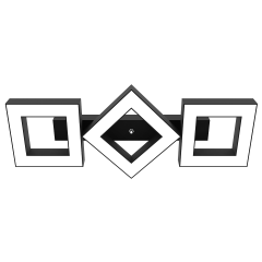 COMPAGNO - Plafonyer LED Avize Siyah Kasa - 3000K - Sarı Işık