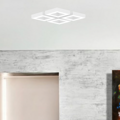 DIAMANTE - Plafonyer LED Avize Gri Kasa - 6500K - Beyaz Işık